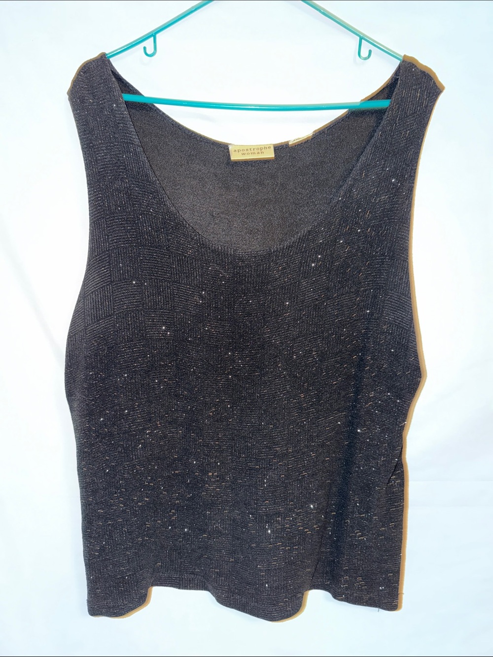 Apostrophe Black Metallic Speckle Knit Tank